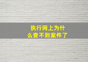 执行网上为什么查不到案件了