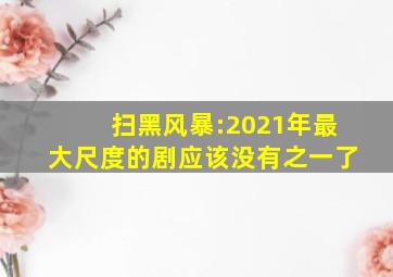 扫黑风暴:2021年最大尺度的剧,应该没有之一了