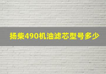 扬柴490机油滤芯型号多少