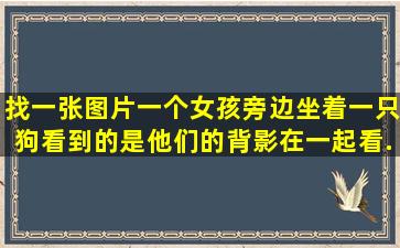 找一张图片,一个女孩旁边坐着一只狗,看到的是他们的背影,在一起看...