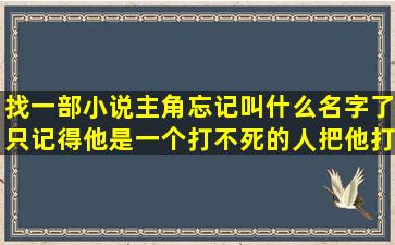 找一部小说主角忘记叫什么名字了只记得他是一个打不死的人把他打得...