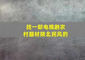 找一部电视剧,农村题材,陕北民风的。