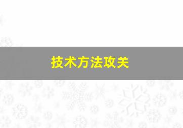 技术方法攻关