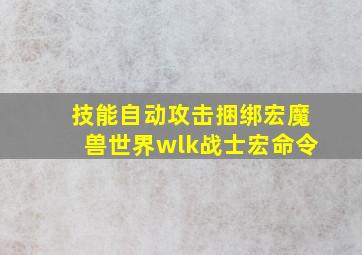 技能、自动攻击捆绑宏魔兽世界wlk战士宏命令