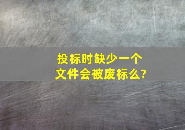 投标时缺少一个文件会被废标么?