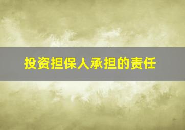 投资担保人承担的责任