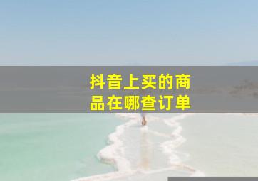 抖音上买的商品在哪查订单