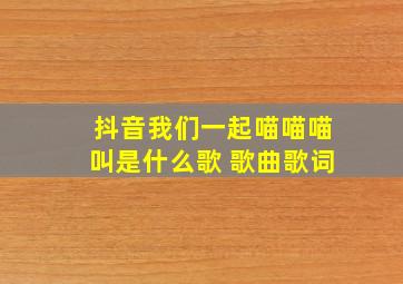 抖音我们一起喵喵喵叫是什么歌 歌曲歌词