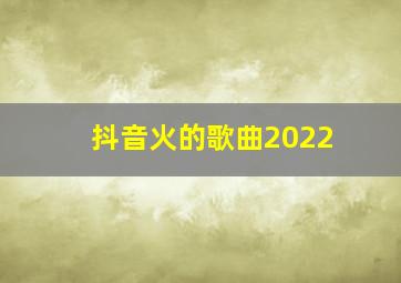 抖音火的歌曲2022