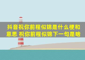 抖音祝你前程似锦是什么梗和意思 祝你前程似锦下一句是啥