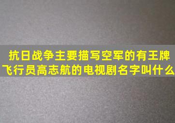 抗日战争主要描写空军的有王牌飞行员高志航的电视剧名字叫什么