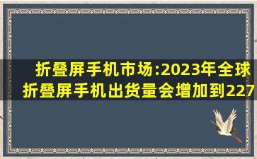 折叠屏手机市场:2023年全球折叠屏手机出货量会增加到2270万台