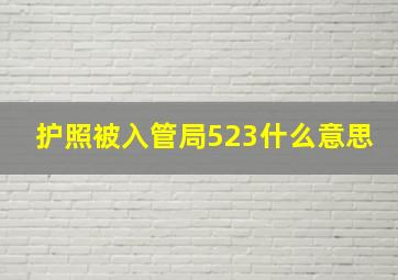 护照被入管局523什么意思