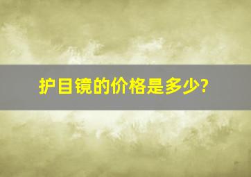 护目镜的价格是多少?