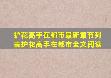 护花高手在都市最新章节列表护花高手在都市全文阅读