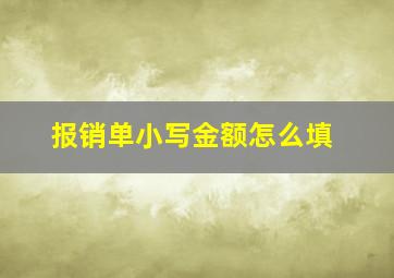 报销单小写金额怎么填