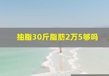 抽脂30斤脂肪2万5够吗