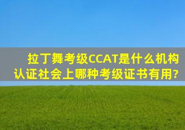 拉丁舞考级CCAT是什么机构认证,社会上哪种考级证书有用?