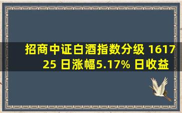 招商中证白酒指数分级 161725 日涨幅5.17% 日收益4.90 这基金是不是...