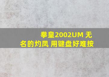 拳皇2002UM 无名的灼凤 用键盘好难按