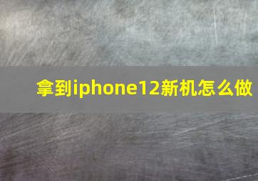 拿到iphone12新机怎么做