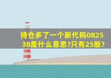 持仓多了一个新代码082538是什么意思?只有25股?