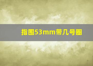 指围53mm带几号圈