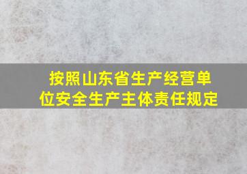 按照《山东省生产经营单位安全生产主体责任规定》