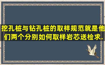 挖孔桩与钻孔桩的取样规范,就是他们两个分别如何取样(岩芯)送检,求...