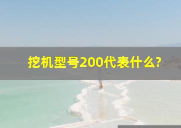 挖机型号200代表什么?