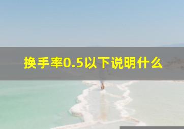 换手率0.5以下说明什么