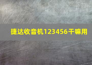 捷达收音机123456干嘛用 