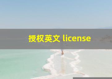 授权英文 license