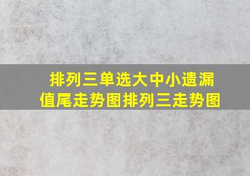 排列三单选大中小遗漏值尾走势图排列三走势图