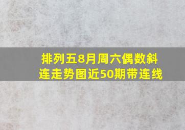 排列五8月周六偶数斜连走势图近50期带连线