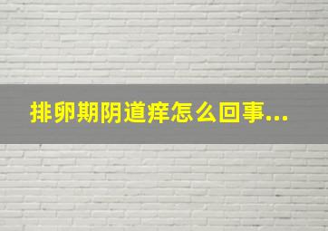 排卵期阴道痒怎么回事...