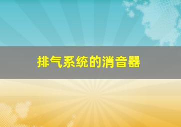 排气系统的消音器