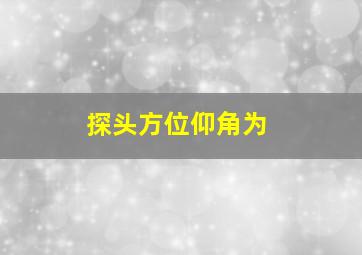 探头方位仰角为()。