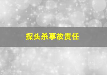 探头杀事故责任