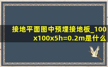 接地平面图中。预埋接地板_100x100x5,h=0.2m是什么意思