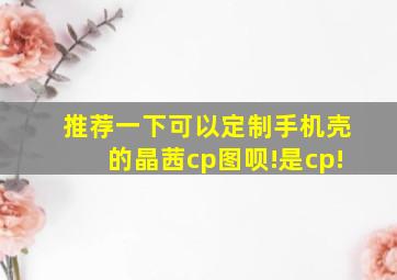 推荐一下可以定制手机壳的晶茜cp图呗!是cp!