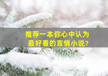 推荐一本你心中认为最好看的言情小说?