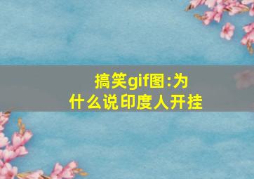 搞笑gif图:为什么说印度人开挂