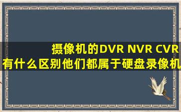 摄像机的DVR NVR CVR有什么区别。他们都属于硬盘录像机吗?