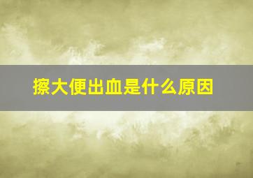 擦大便出血是什么原因