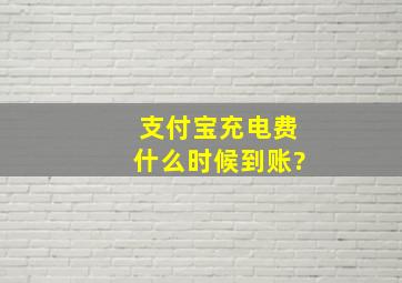 支付宝充电费。什么时候到账?