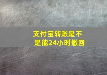 支付宝转账是不是能24小时撤回