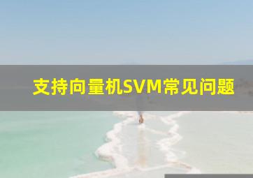 支持向量机(SVM)常见问题