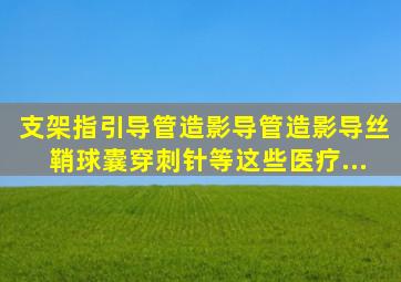 支架、指引导管、造影导管、造影导丝、鞘、球囊、穿刺针等这些医疗...