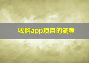 收购app项目的流程